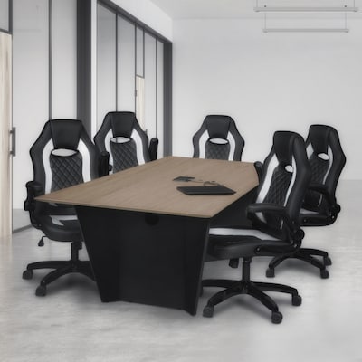 Regency Array 72W x 36D Conference Table with Grommet, Noble Oak/Black (ACT7236NOBK)