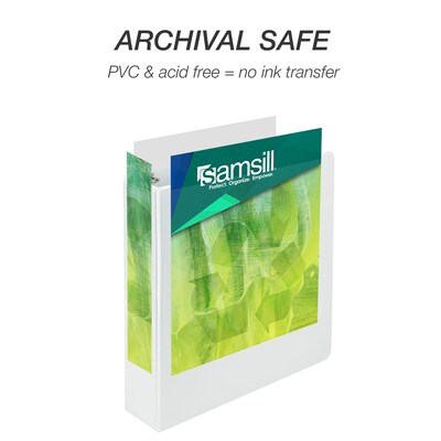 Samsill Earth's Choice Plant-Based Durable 3" View Binder, 3-Ring , Made in USA, White (18987)