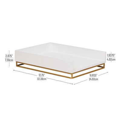 Mind Reader Metal Accessory Tray, White (WDMTRAY-WHT)