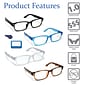 Boost Eyewear Reading Glasses Blue Light Blockers +1.0 Rectangular Frames Assorted Colors (20100-4PK)