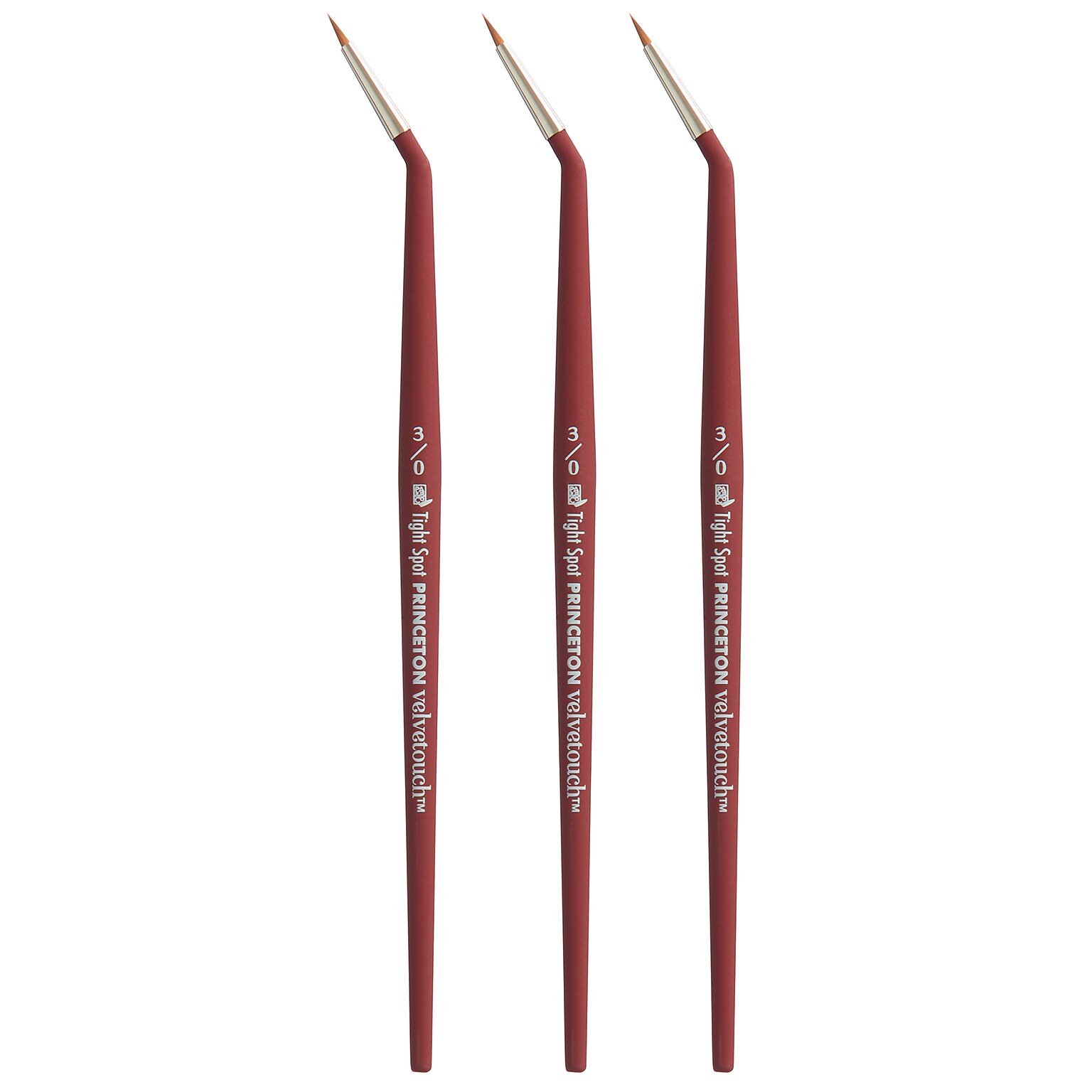Princeton Velvetouch Mixed Media Synthetic Minitightspt Brush, 3/Pack (PBXP3950MTS30-3)