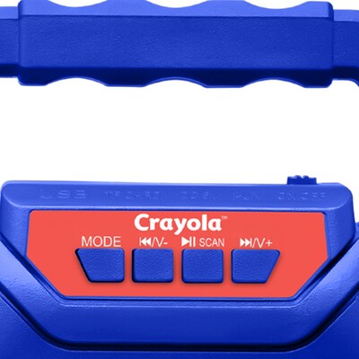 Crayola Portable Bluetooth Karaoke Speaker with FM Radio and Microphone, Blue & Red (CBX210M)