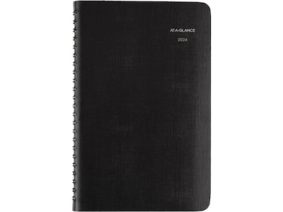 2024 AT-A-GLANCE QuickNotes 5 x 8 Weekly & Monthly Planner, Black (760152-05-24)