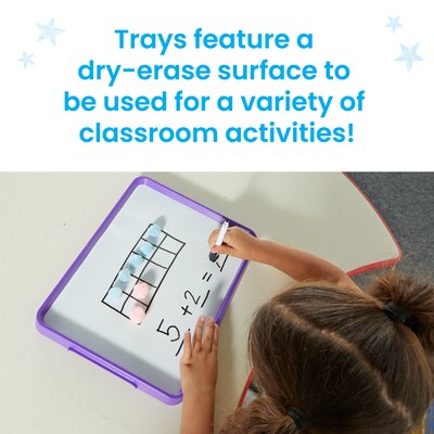 hand2mind Magnetic Dry-Erase Activity Trays, Pink/Purple (98908)