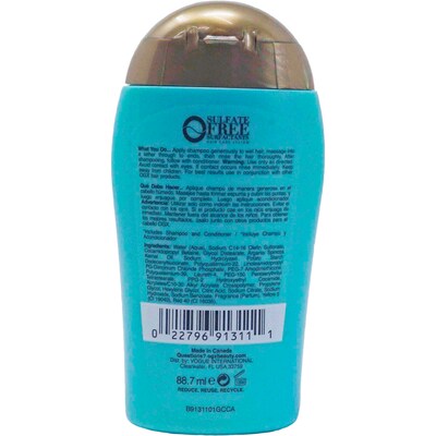 OGX Argan Oil Of Morocco Shampoo, 3 oz Bottle, 6 Bottles/Bag, 20 Bags/Carton