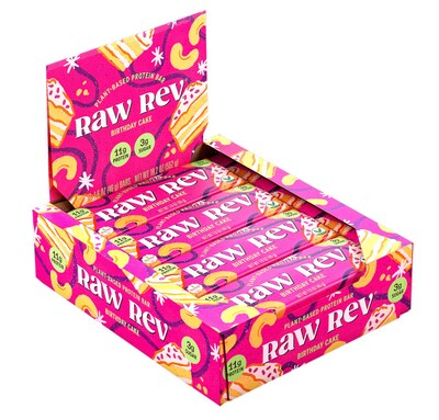 Raw Rev Gluten Free Birthday Cake Protein Bar, 1.6 oz., 12 Bars/Box (RR-S-BC-1)