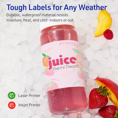 Avery Waterproof Rectangle Laser Multipurpose Labels, 2.5" x 7", White, 75/Pack (19479399329)