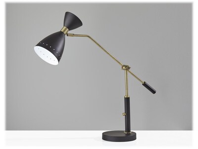 Adesso Oscar Incandescent Desk Lamp, 31.75, Matte Black/Antique Brass (4282-01)