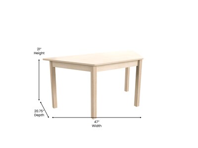 Flash Furniture Bright Beginnings Hercules Trapezoid Table, 47" x 20.75", Beech (MK-ME088018-GG)