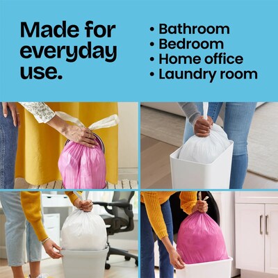 Glad 4 Gallon Drawstring Kitchen Trash Bag, Febreze Freshness Beachside Breeze Scent, Blue, 80 Total Bags (79155)