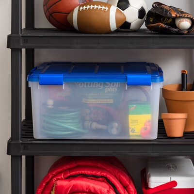 Iris 60 Quart Storage Container with Lid, Plastic, Clear (500197)