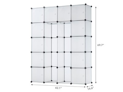 Mount-It! 69.7" x 42.1" Portable Closet Rack, White/Black, Plastic (WI-4031)