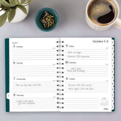 2027 Mead Essentials 6" x 8.5" Calendar Year Weekly & Monthly Planner, Plastic Cover, Teal (CRW430L4227)