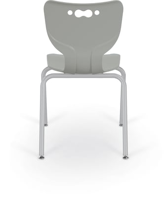 MooreCo 18" Hierarchy Student Chair with 4 Legs, Morning Fog/Platinum Base (703673562638)