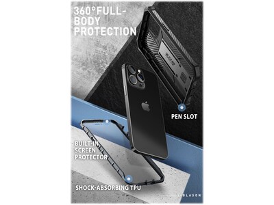 i-Blason Armorbox Black Rugged Case for iPhone 14 Pro (iPhone2022Pro-6.1-Armorbox-SP-Black)