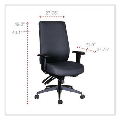 Alera® Wrigley Series Height Adjustable Arm Ergonomic Fabric Task Chair, Black (ALEHPM4101)