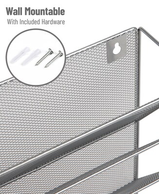 Mind Reader 6-Pocket Metal Mesh Mountable Wall File, Letter Size, Silver (MAGSTACK-SIL)