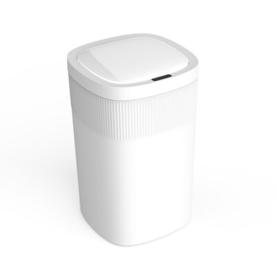NineStars Plastic Indoor 2-Way Automatic Motion Sensor Trash Can, 13.2 Gallons, White (DZT-50-36WH)