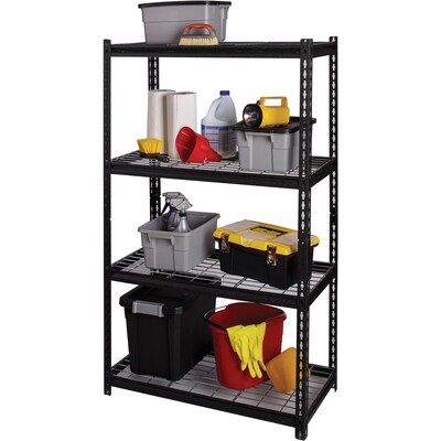 Lorell Wire Deck Shelving, 36W x 18D x 60H, Black (LLR99928)