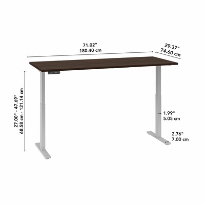 Bush Business Furniture Move 60 Series 72"W Electric Height Adjustable Standing Desk, Black Walnut/Cool Gray (M6S7230BWSK)
