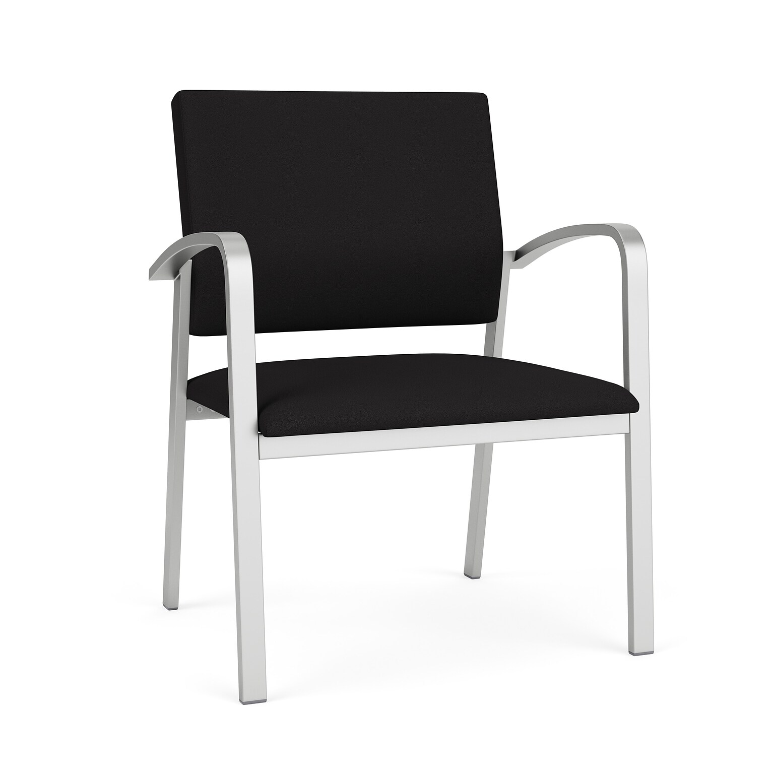 Lesro Newport Fabric Guest Chair, Open House Black/Silver (NP1201.SSV-01OHBK)