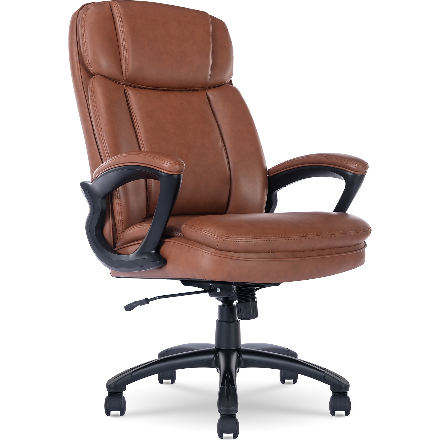 Serta Fairbanks Ergonomic Bonded Leather Executive Big & Tall Chair, 350 lb. Capacity, Brown (43675C)