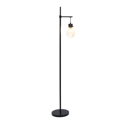 Lalia Home Black Matte Light Beacon Floor Lamp with Clear Glass Shade (LHF-5018-BK)