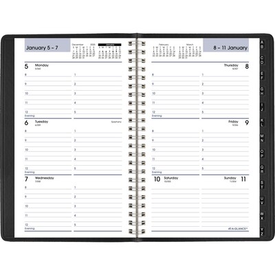 2026 AT-A-GLANCE DayMinder 5 x 8 Weekly Appointment Book, Faux Leather Cover, Black (G210-00-26)