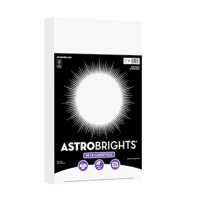Astrobrights 65 lb. Cardstock Paper, 8.5 x 14, Astro White, 125 Sheets/Pack (91670-01)