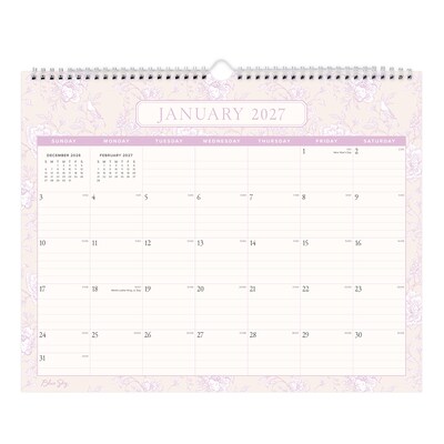2027 Blue Sky 15 x 12 Monthly Wall Calendar, Lilac (160291)