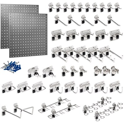 Triton Products LocBoard Stainless Steel Pegboards with 46 pc. LocHook Assortment (LB1-SKit)
