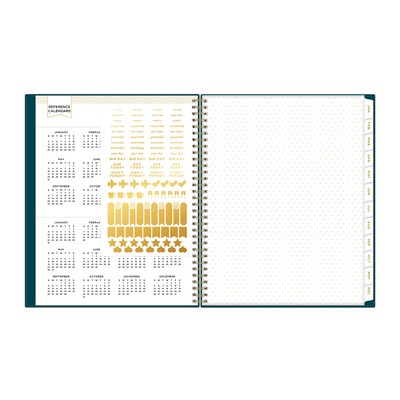 2026 Blue Sky Day Designer Peacock 8.5" x 11"  Weekly & Monthly Planner, Plastic Cover, Multicolored (143889-26)