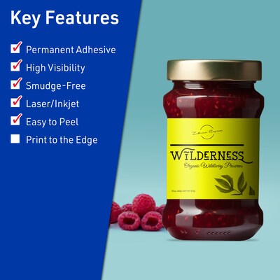 Avery Laser/Inkjet Multipurpose Rectangle Labels, 5 x 3.5, Neon Yellow, 320/Box (94256)