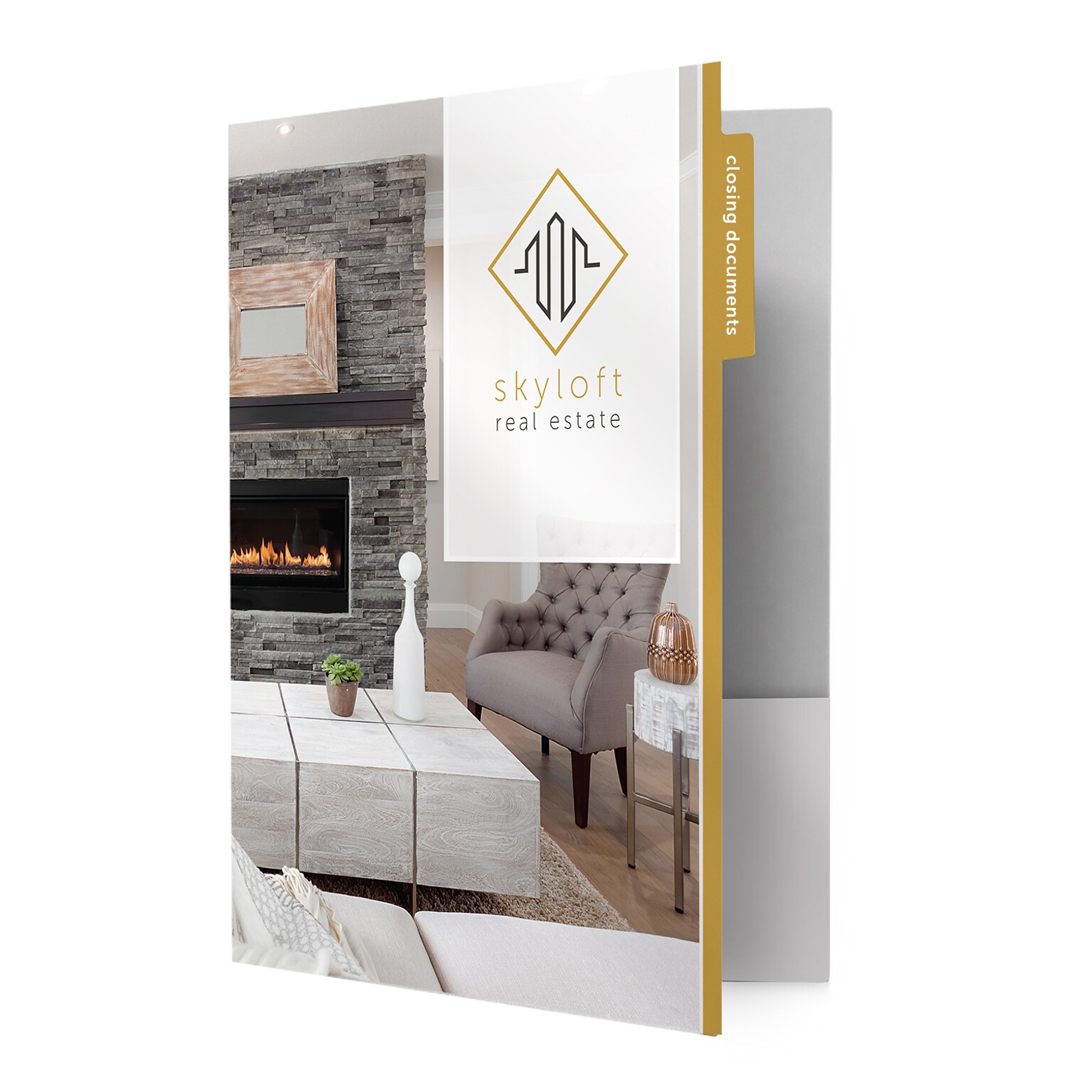 Custom Full Color Top Tab File Folder with Two Pockets, 16pt. White Semi-Gloss Stock, 50/Pack