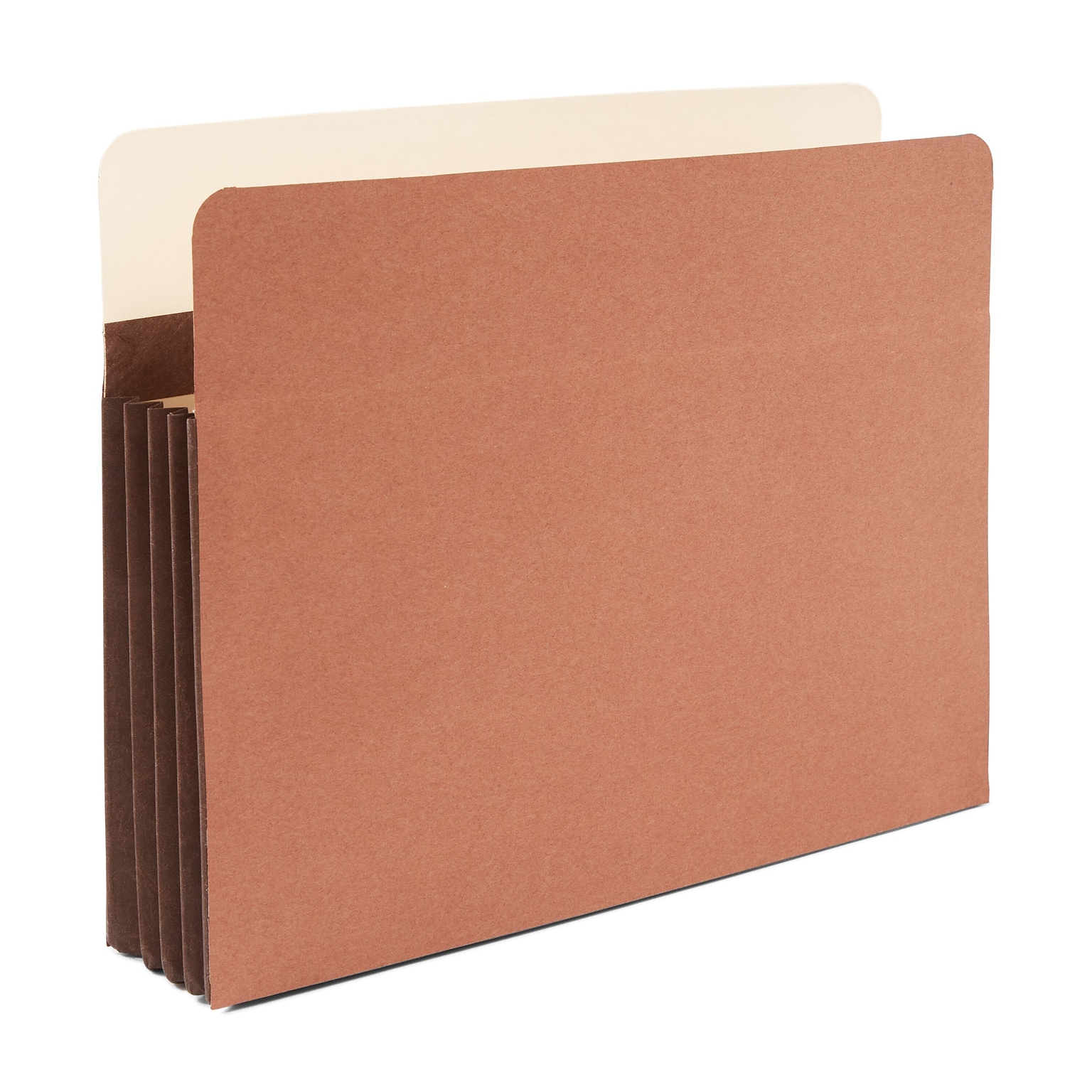 Staples Heavy-Duty Reinforced File Pocket, 3.5 Expansion, Letter Size, Brown, 10/Box (704358)