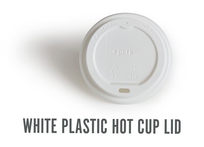 Perk™ Plastic Hot Cup Lid, 10/12/16 Oz., White, 500/Carton (PK54369CT)