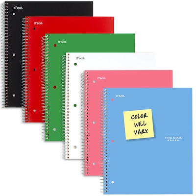 Five Star 1-Subject Composition Notebooks, 8.5 x 11, College Ruled, 100 Sheets, Color Chosen at Random (06206/08076)