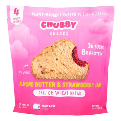 Chubby Snacks Almond Butter & Strawberry Jam Sandwich, 10.6 oz, 12/Pack (600-04137)
