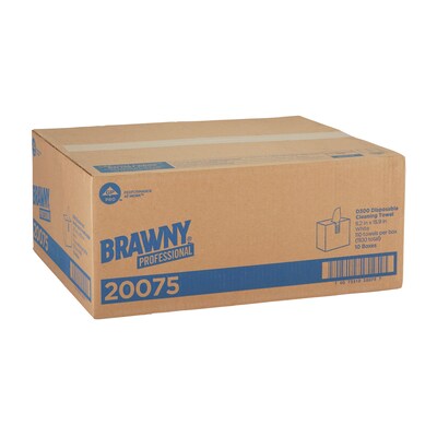 Brawny Professional D300 Cellulose Cleaning Wipers, 16 x 9.25, White, 110 Wipers/Box (20075)