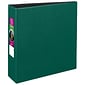 Avery 3 3-Ring Non-View Binders, Slant Ring, Green (27653)