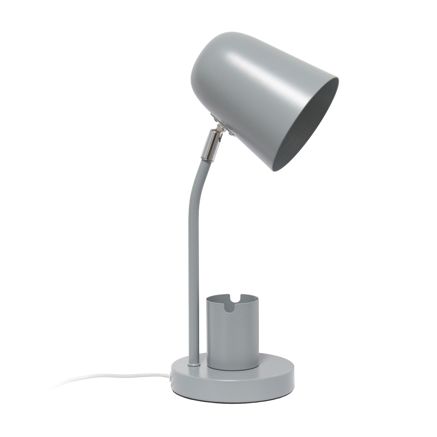 Simple Designs Sleek Essentials LED Desk Lamp, 15.75, Gray Metal (LT2128-GRY)
