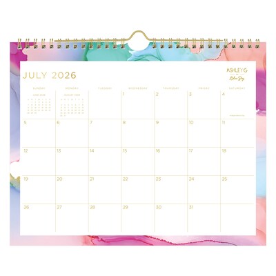 2026-2027 Blue Sky Wirebound Smoke 8.75 x 11 Academic Monthly Wall Calendar, Assorted Colors (150160-A27)