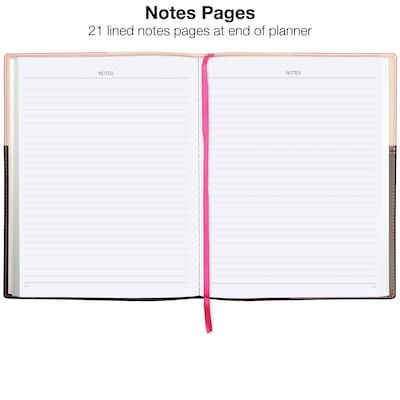 2027 Excello Brands 8" x 10" Weekly & Monthly Standard Planner, Paperboard Cover, Pink/Black (PKT-CY27-810-PK)