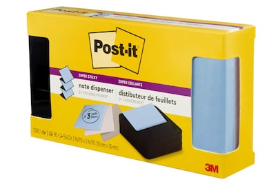 Post-it Pop-up Wave Design Dispenser with 3" x 3" Sticky Notes, Black (WAVE-330-BKVP)