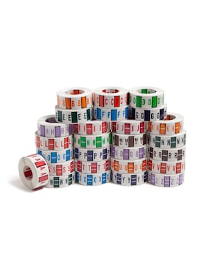 Smead BCCR Bar Style Color-Coded File Folder Labels, 1 x 1.25, Assorted Colors, 500/Rolls, 26 Roll