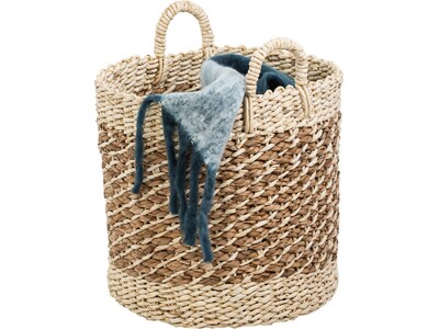Honey-Can-Do Coastal Tea-Stained Baskets with Handles, Nesting, Brown, 3/Set (STO-07883)