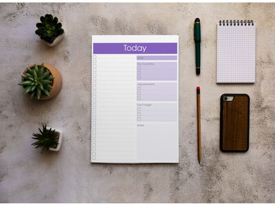 Better Office Today Notepad, 7" x 10", Ruled, Assorted Colors, 52 Sheets/Pad, 4 Pads/Pack (25831-4PK)