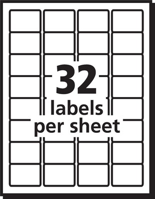 Avery TrueBlock Laser Durable ID Labels, 1-1/4" x 1-3/4", White, 1,600 Labels/Box (6576)
