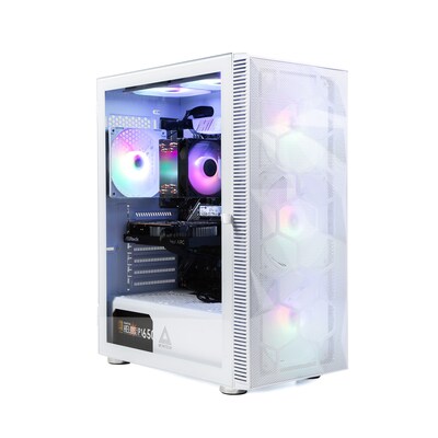 Skytech Gaming Storm Desktop Computer, AMD Ryzen 5 5600G, 16GB RAM, 1TB SSD, Intel Arc A380 6GB Graphics, Windows 11, White