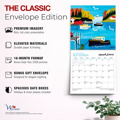 2027 BrownTrout Maud Lewis AGNS 8.5" x 8.5" Monthly Wall Calendar, Assorted Colors (9781525617522)